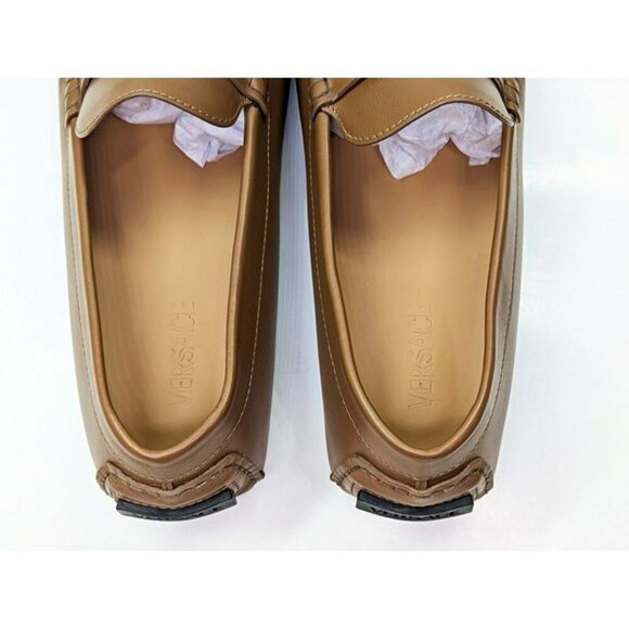 Versace Men\'s Medusa Biggie Leather Loafer Dark Toffee Size 46 (MSRP $775) main image 4